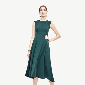 Ann Taylor Crepe Seamed Midi Dress